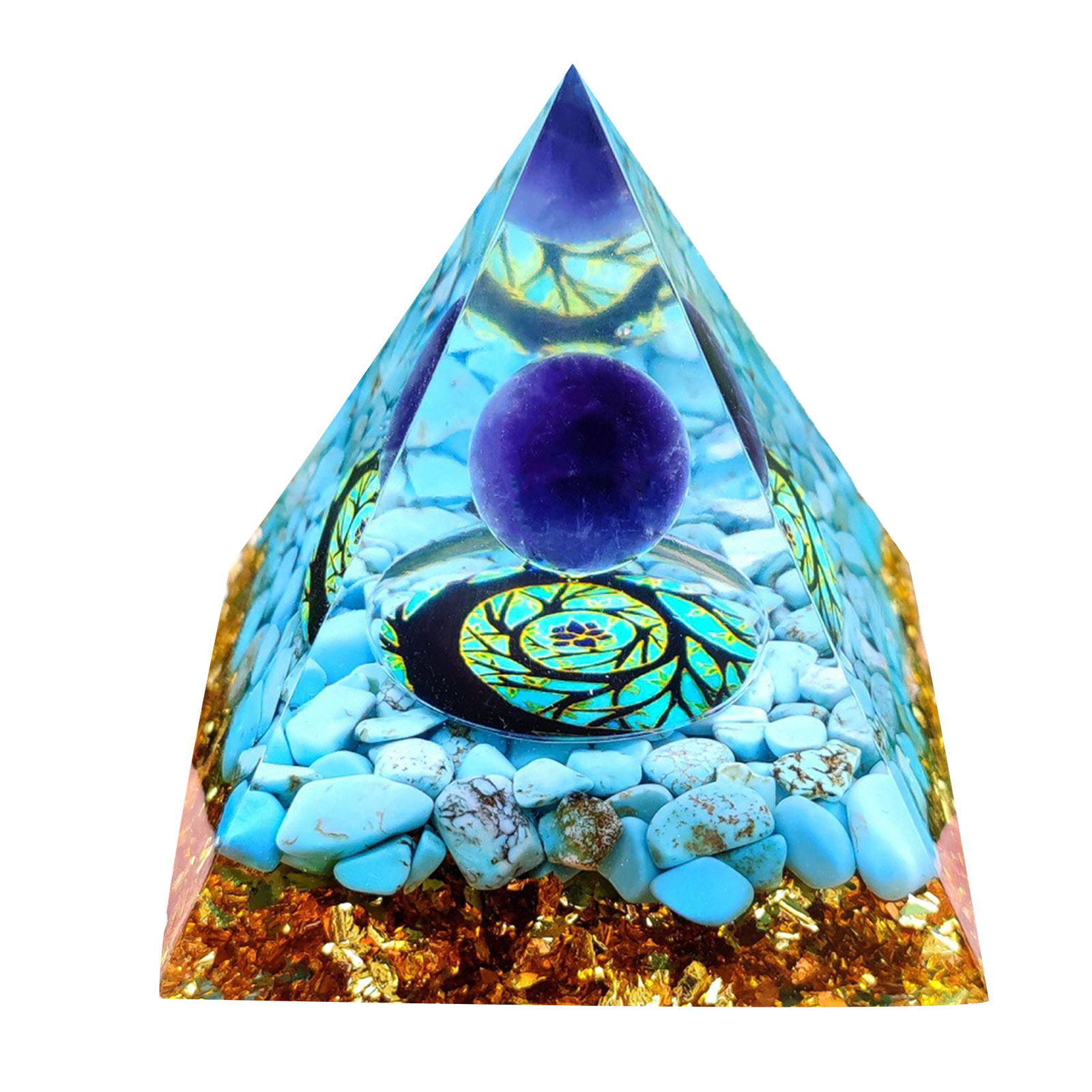 

6cm Natural Orgonite Pyramid Chakra, 501 Original