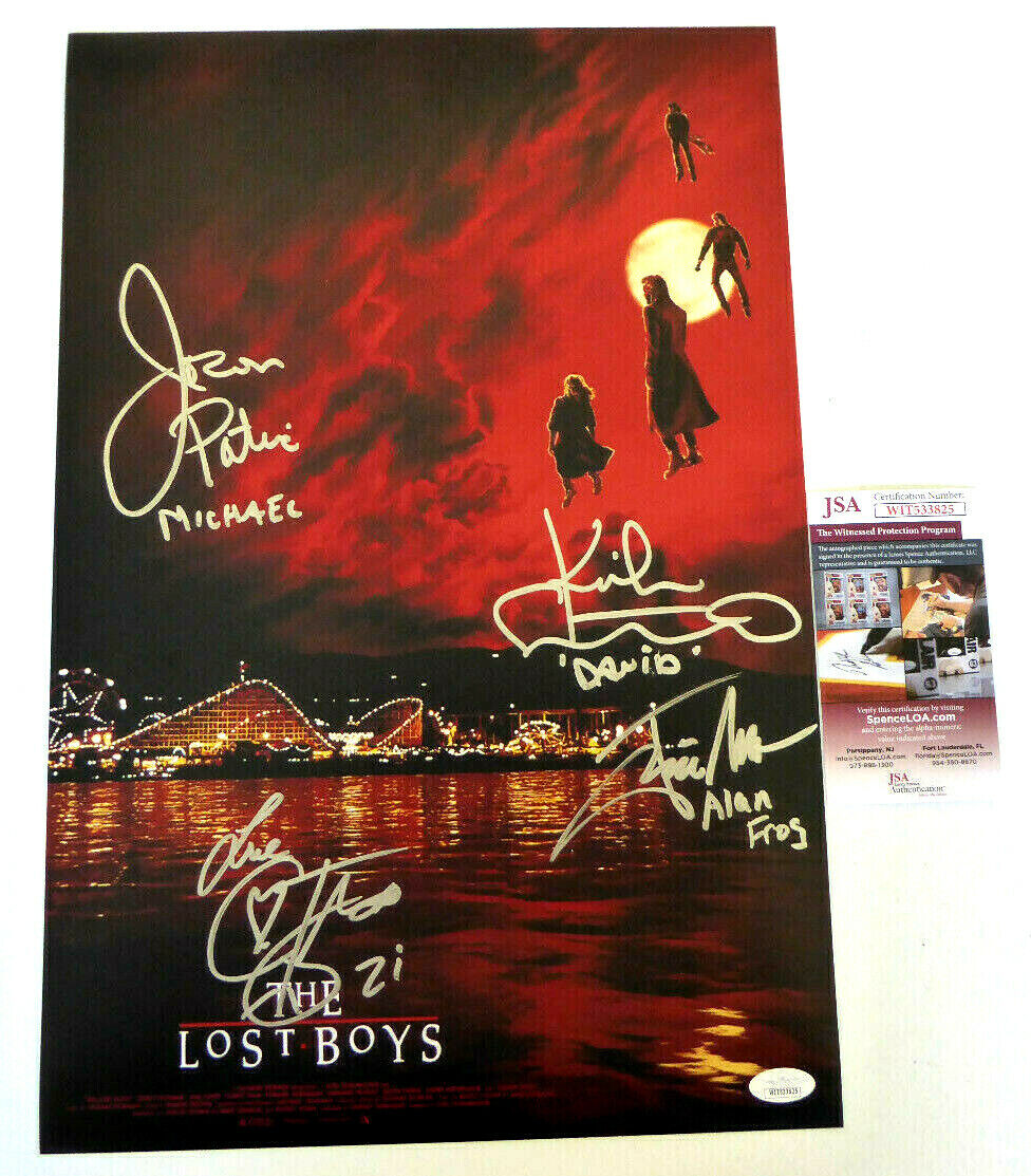 The Lost Boys Cast Signed 12x18 Photo Poster painting, Sutherland, Patric, Feldman ++ JSA COA