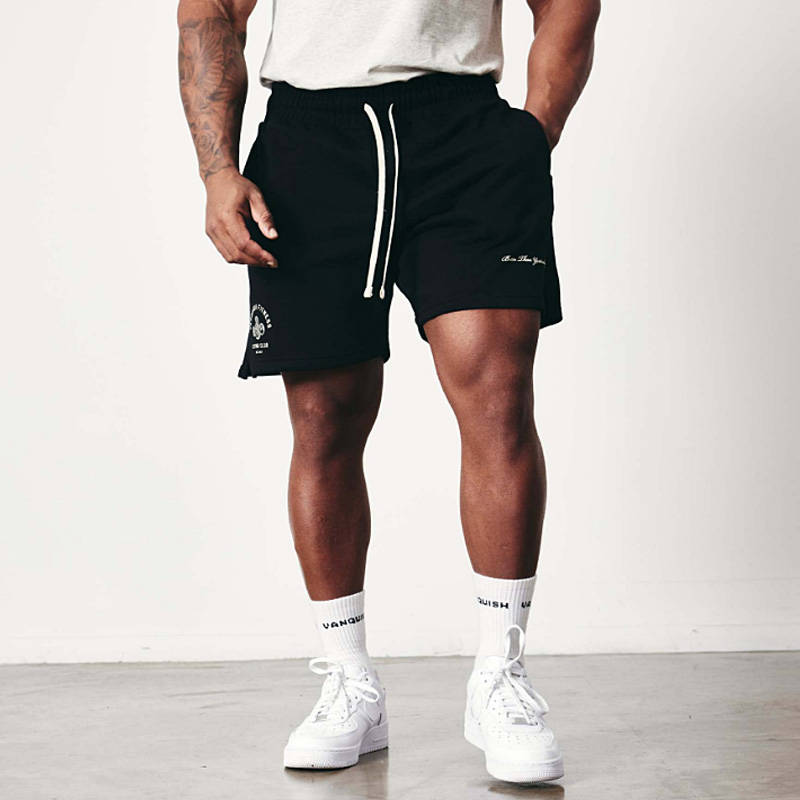 Mens Muscle Fitness Summer Sports Short Casual Cotton Short Pants Gym Running Male Loose Bodybuilding Workout Jogging Shorts