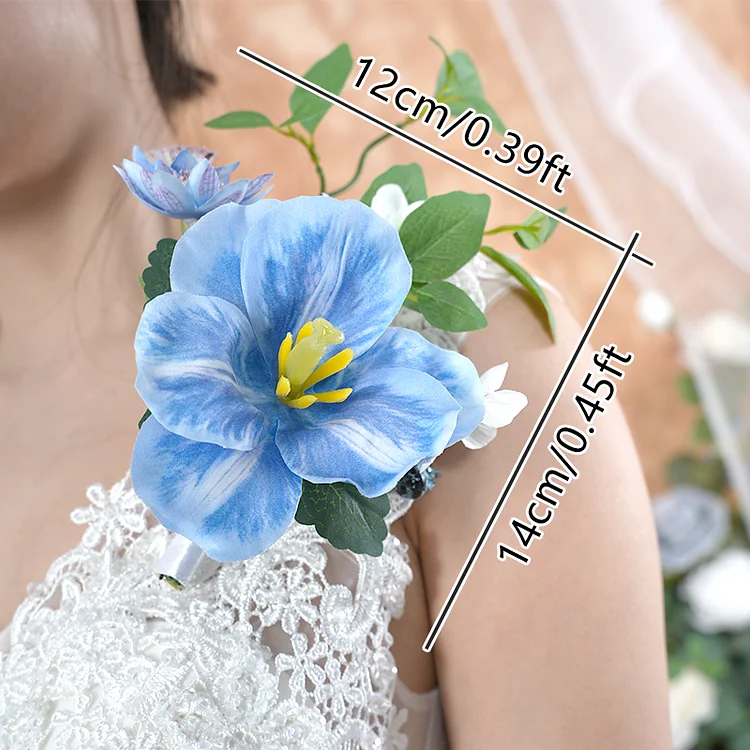 A8634 Blue White Series With Greenery Corsage Flower Bridal Wedding