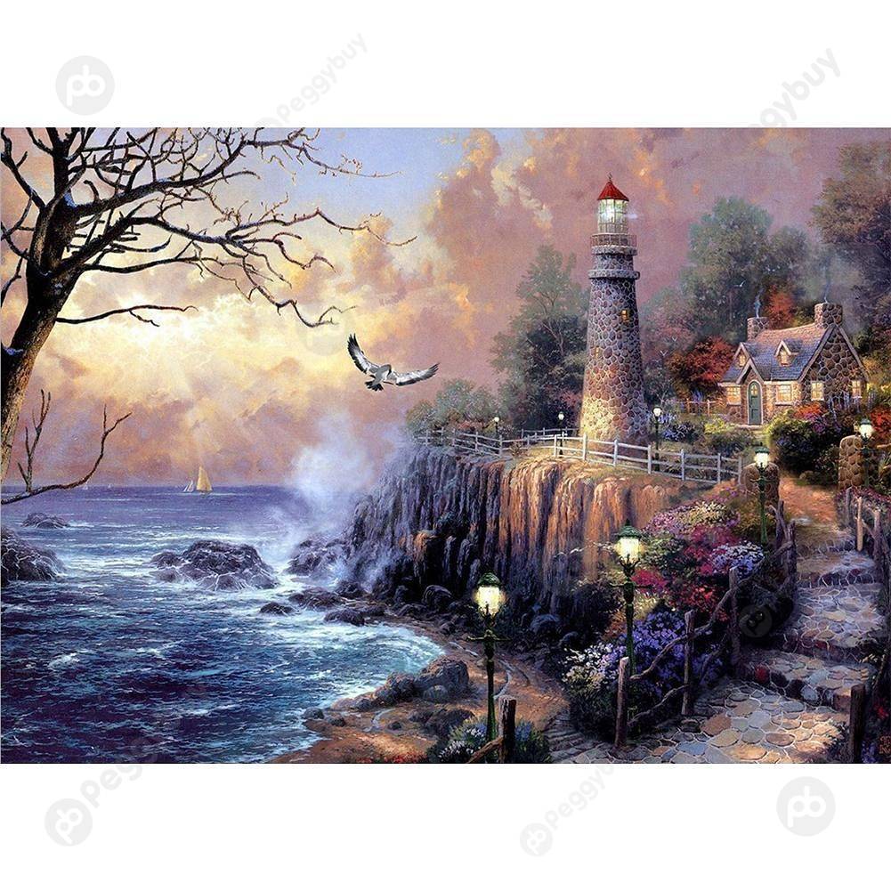 

30*40CM Round Drill Diamond Painting-Fantasy Village, 501 Original