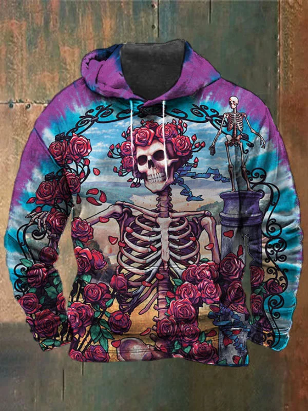 Unisex Skull Print Heavyweight Hoodies
