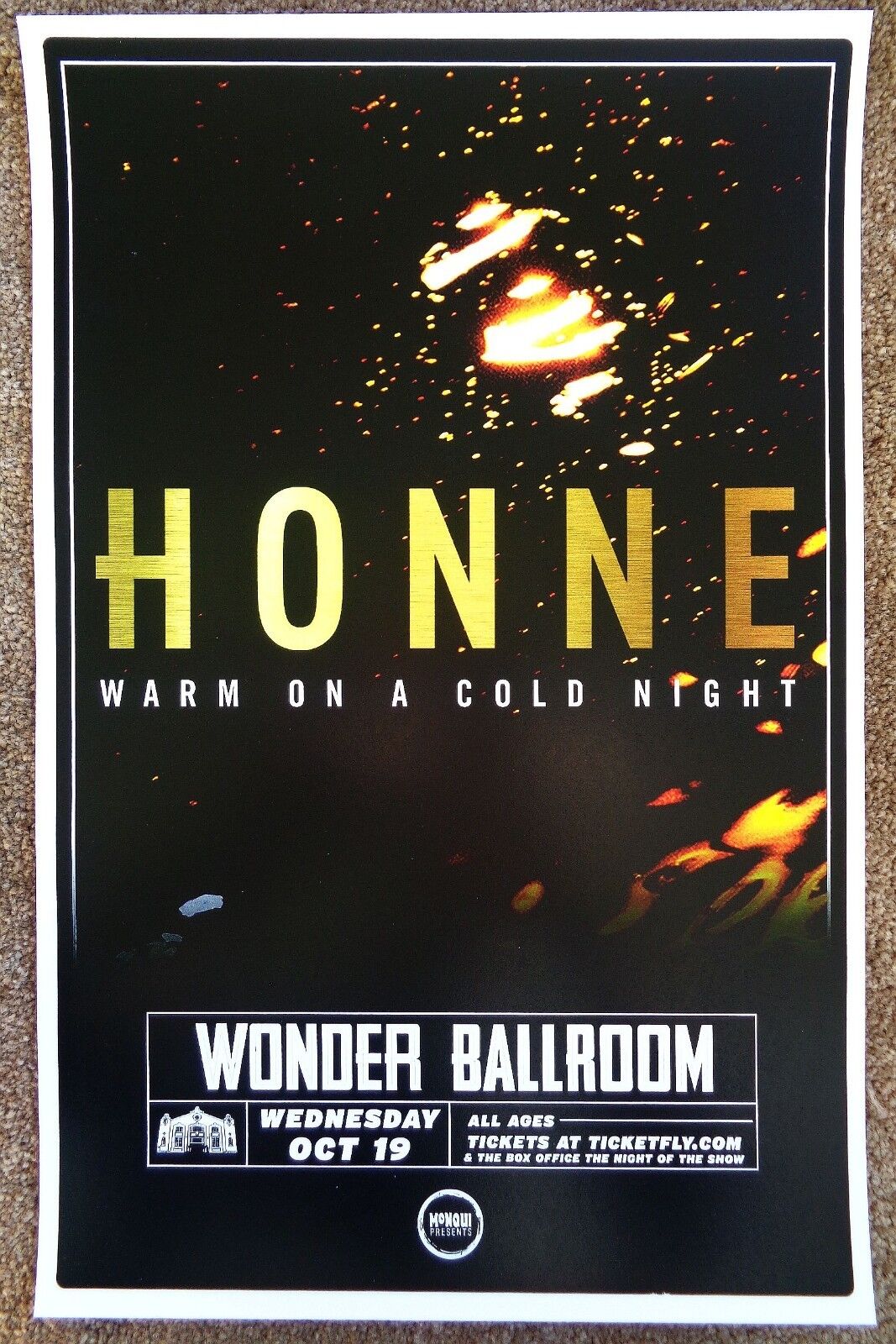 HONNE 2016 Gig POSTER Portland Oregon Concert Warm On A Cold Night