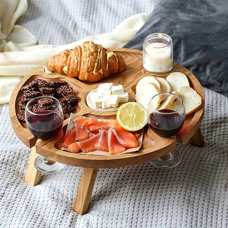 Deluxe Portable Picnic Wine Table