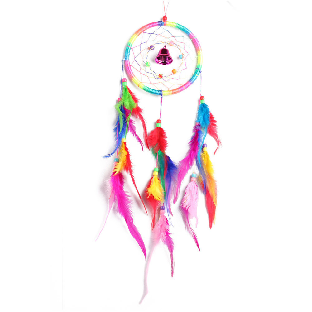 

Creative Colorful Bell Feather Dreamcatcher Home Hanging Decoration Crafts, 501 Original