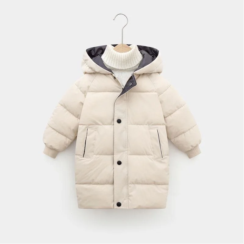 Children's Coat Winter Teenage Baby Boys Girls Cotton-padded Parka & Coats Thicken Warm Long Jackets Toddler Kids Outerwear