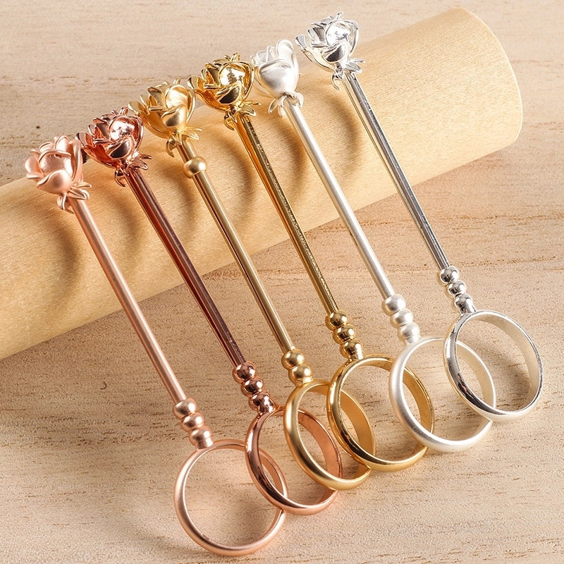 Casual Vacation Solid Color Brass Ring Cigarette Holder