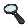 Handheld Magnifying Glass with LED Light & 3 Brightness Levels Illuminated Book Magnifier USB Rechargeable for Senior Reading Coin Stamps Inspection Gift (Black)