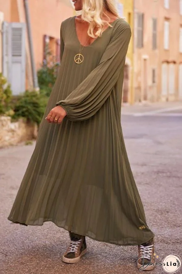 Cotton and Linen Patchwork Loose Maxi Dress