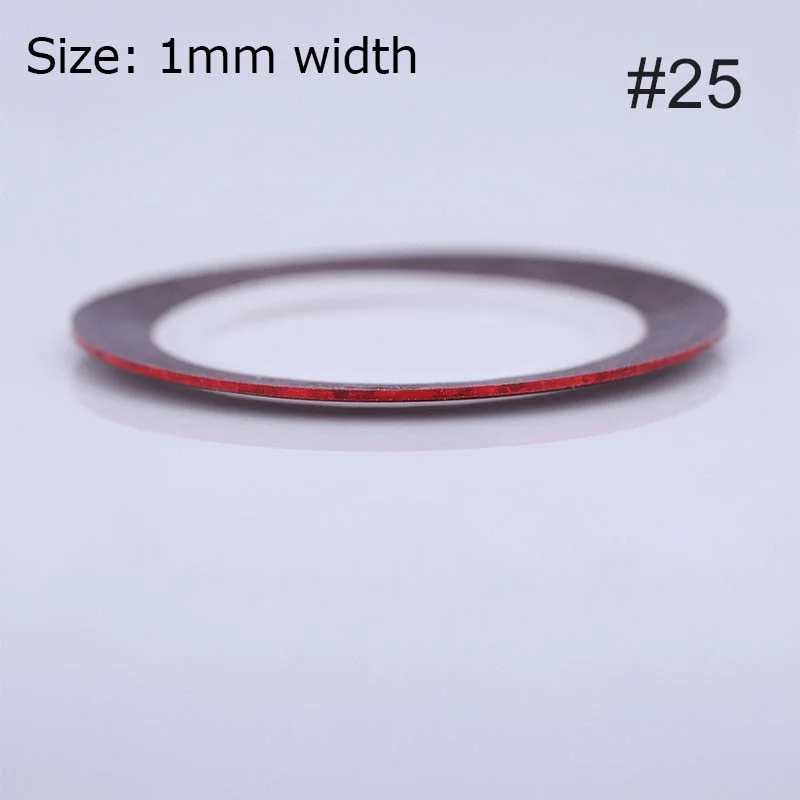 1mm 2mm 6mm Matte Glitter Nail Striping Tape Line Rainbow Multi Color Styling Tool Sticker Decal  DIY Decoration-Nail Inspo