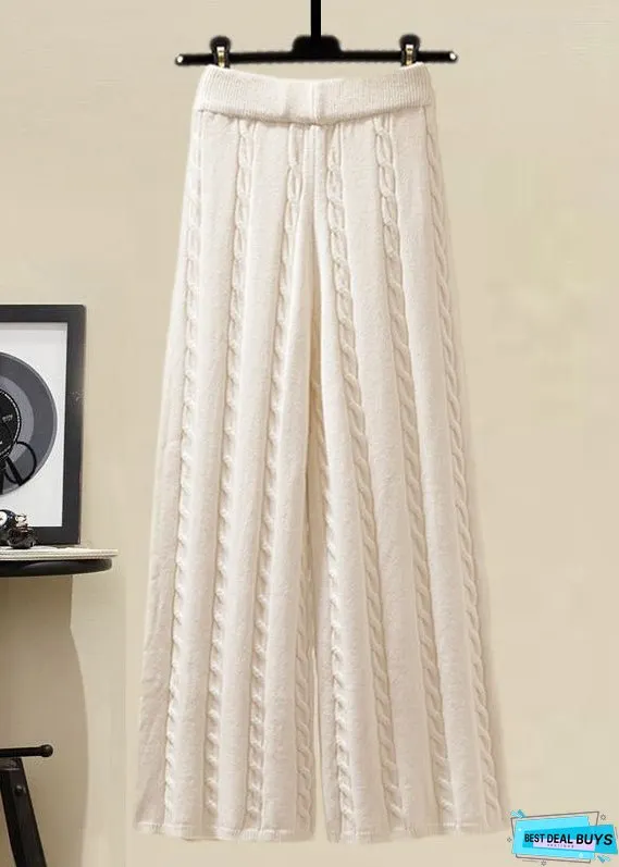 Style Apricot O Neck Sweaters And Skirts Knit Two Pieces Set Fall