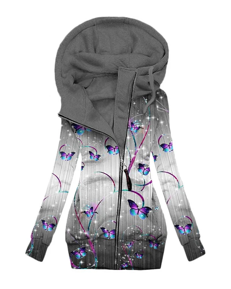 Women's Daily Vintage Print Hoodie-082610