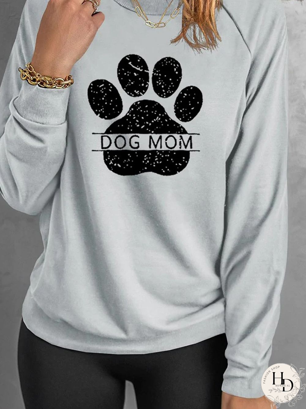 Dog Mom Printed Casual Loose Sweatshirts