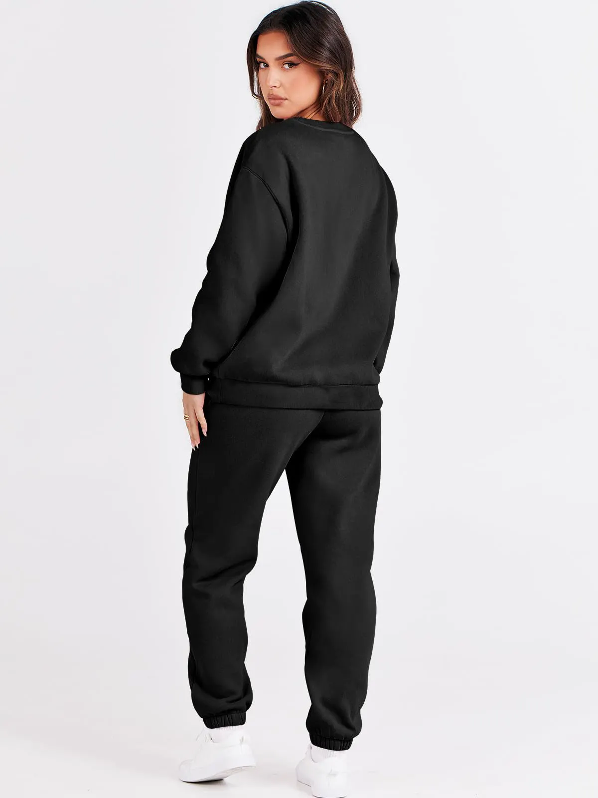 Basics Black Long Sleeve 2 Piece Outfits