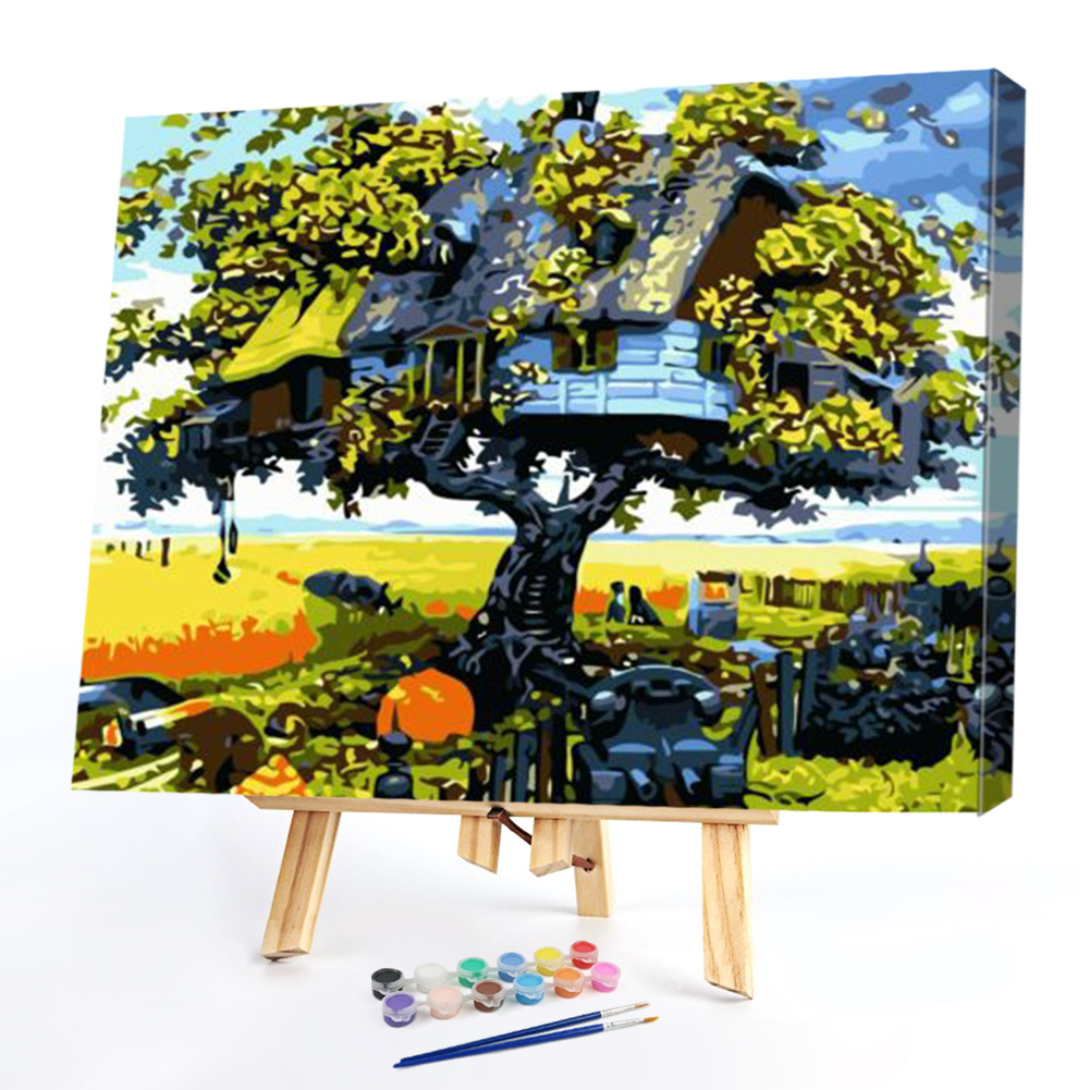 

50*40cm - Paint By Numbers - Tree House, 501 Original