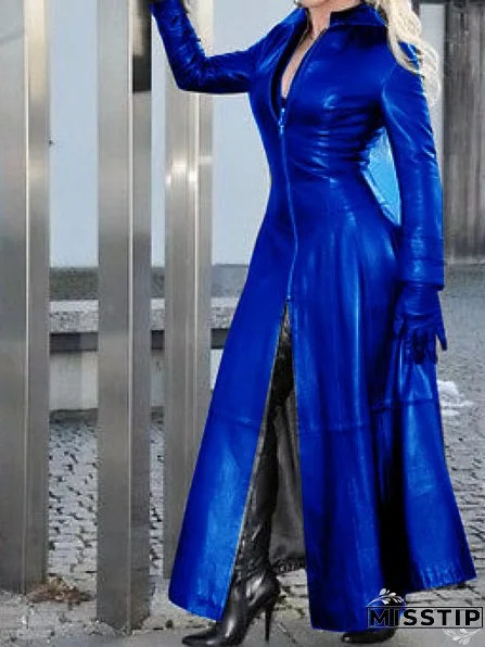 Halloween Women's Fashion Sexy Slim Fit Lace-Up Leather Jacket Coats