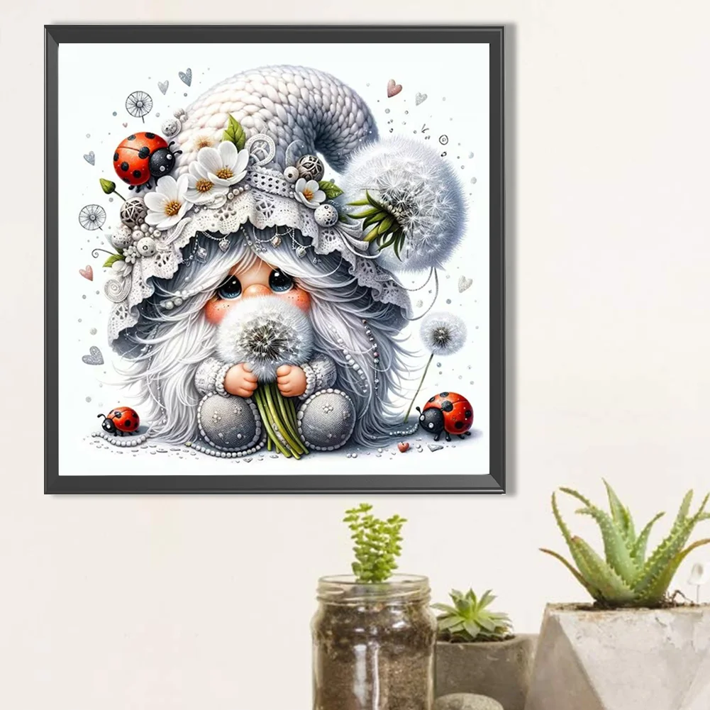 Partial AB Diamond Painting - Full Round Drill - Dandelion Gnome(Canvas|45*45cm)