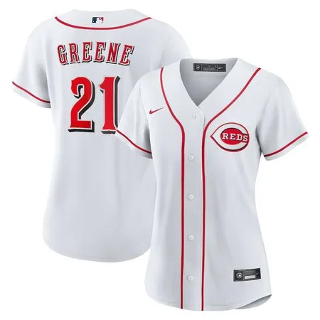 Women's Cincinnati Reds #21 Hunter Greene  White Home Replica Jersey