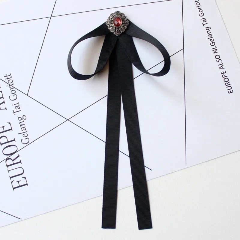 Hand-made Bow Tie Ladies Unisex Banking Stewardess Student Performs Career Korean White Shirt Black Bowtie Classic Trendy Gifts