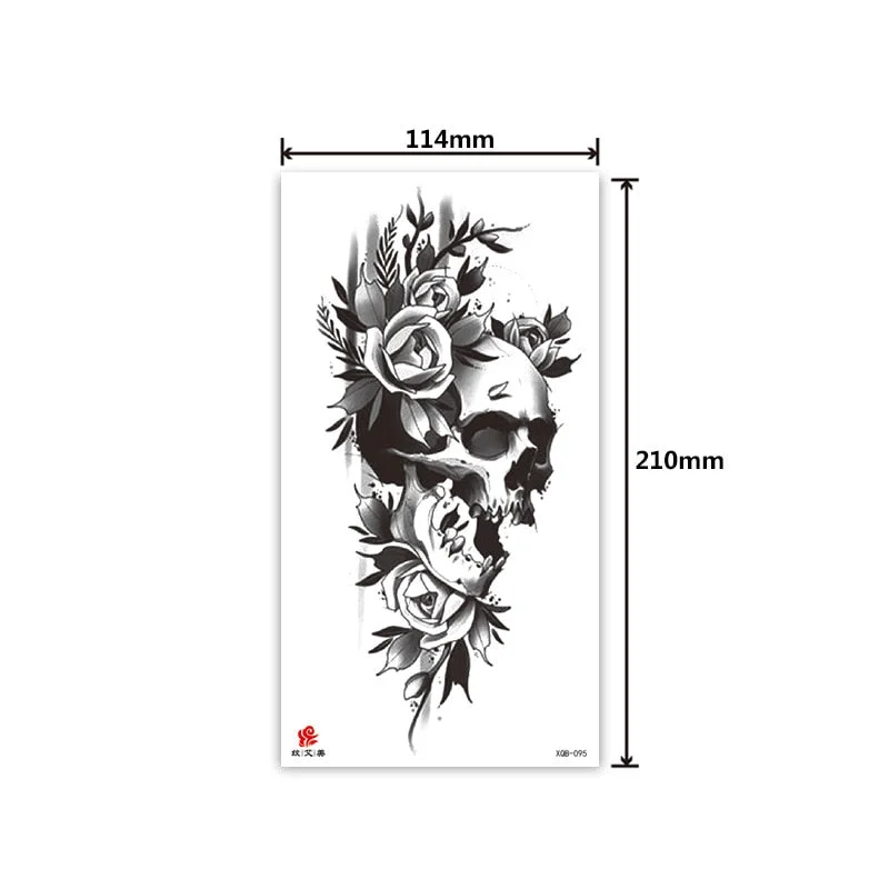 Half-arm waterproof tattoo stickers arm fierce wolf head animal arm lasting cross-border European and American tattoo stickers