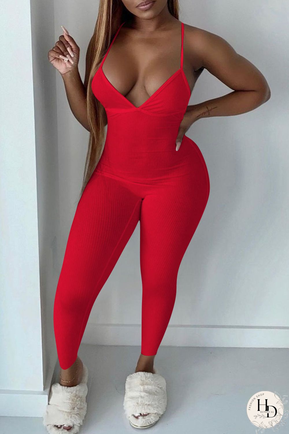 Black Sexy Solid Patchwork Spaghetti Strap Skinny Jumpsuits