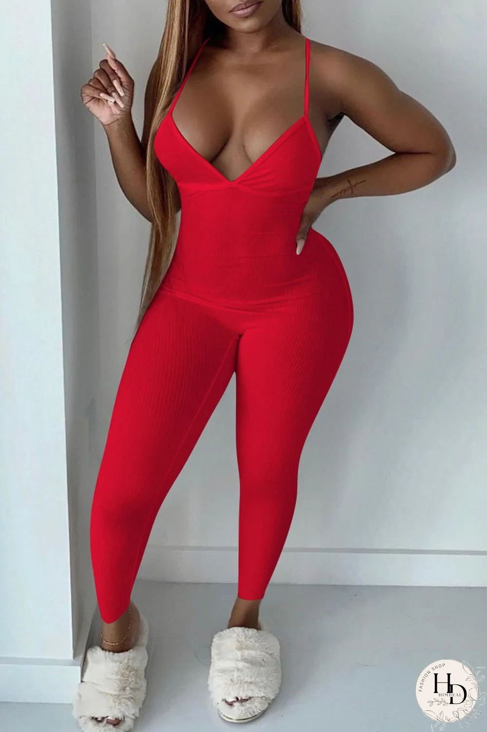 Black Sexy Solid Patchwork Spaghetti Strap Skinny Jumpsuits