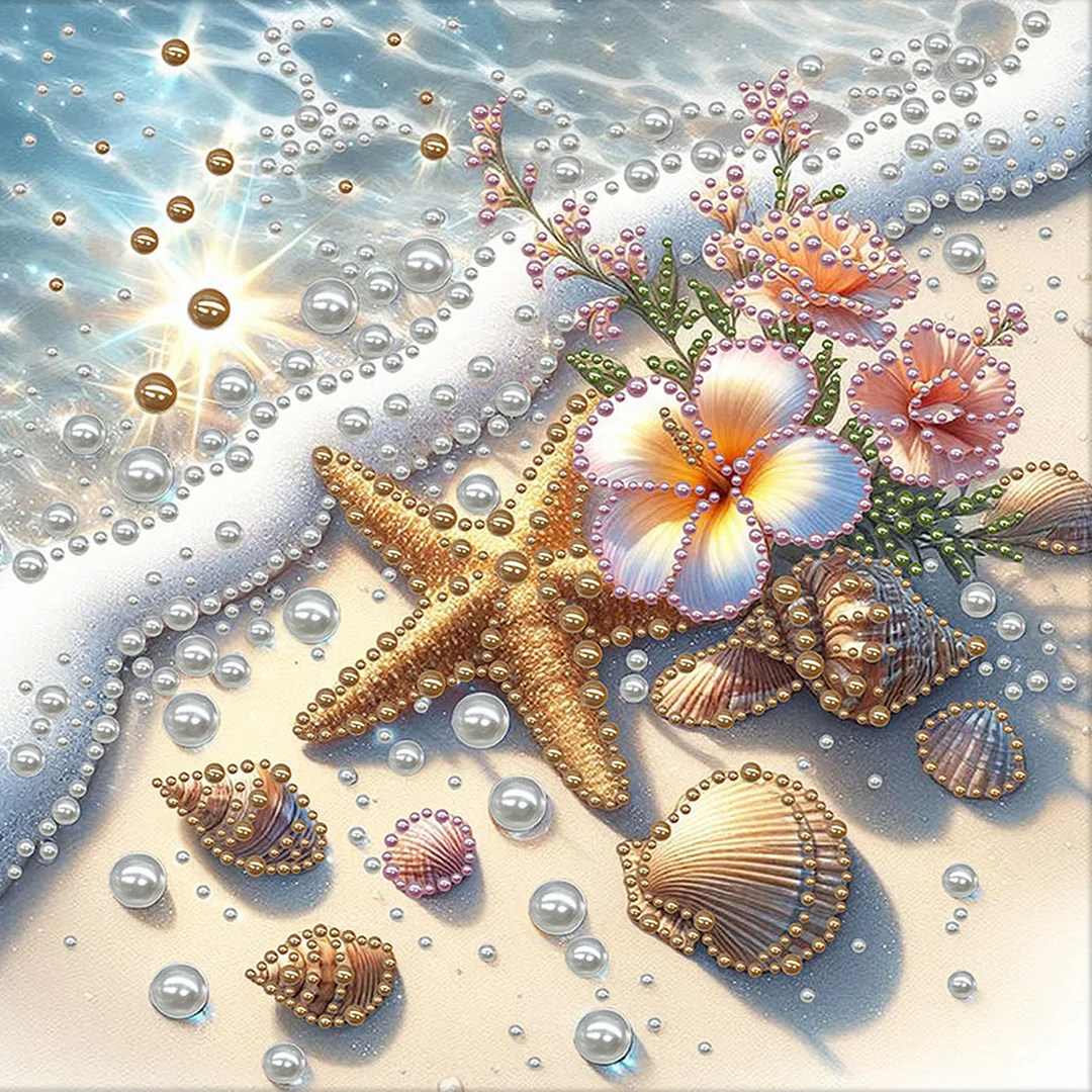 Sea Waves - DIY Pearl Diamond Art Kit With Frame 30*30cm