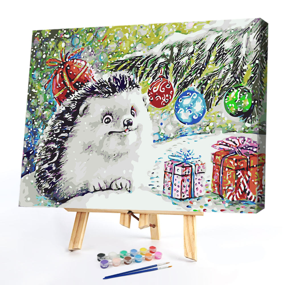 

40*50cm - Paint By Numbers - Snowing Hedgehog, 501 Original
