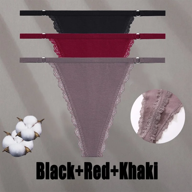 Billionm Sexy Lace Panties for Women Cotton Underwear Thong With Hollow Out Hook G-String Female Breathable Intimates Lingerie