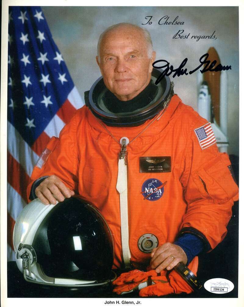 John Glenn JSA Coa NASA Hand Signed 8x10 Photo Poster painting Autograph