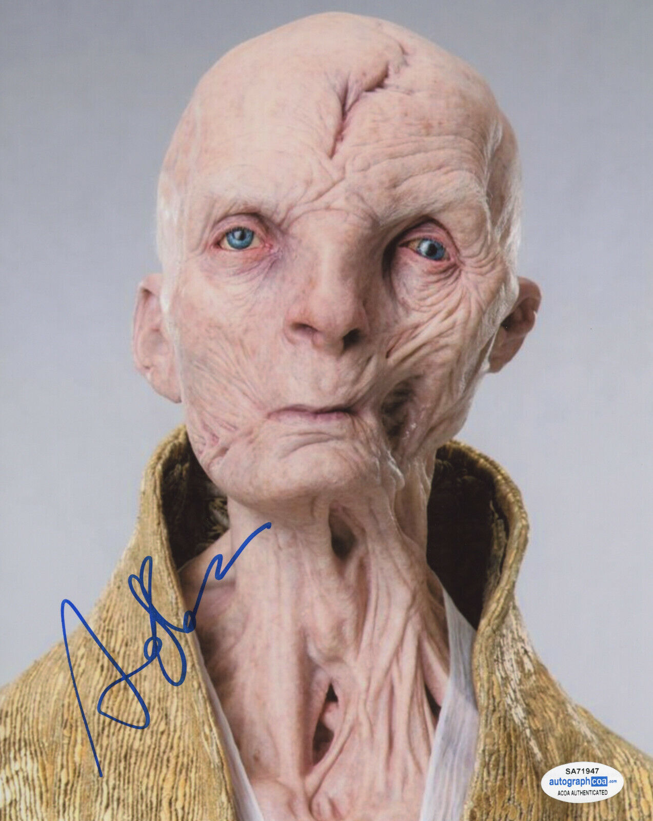 ACTOR ANDY SERKIS SIGNED STAR WARS 'SNOKE' 8x10 Photo Poster painting #1 ACOA COA EXACT PROOF!