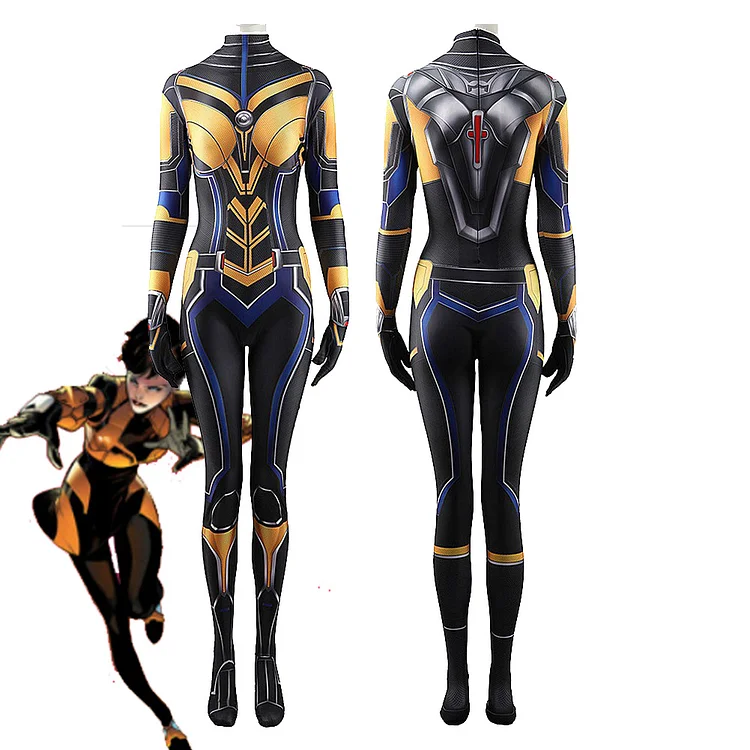 The Wasp Cosplay Costume Ant-Man 3 Spandex Bodysuit