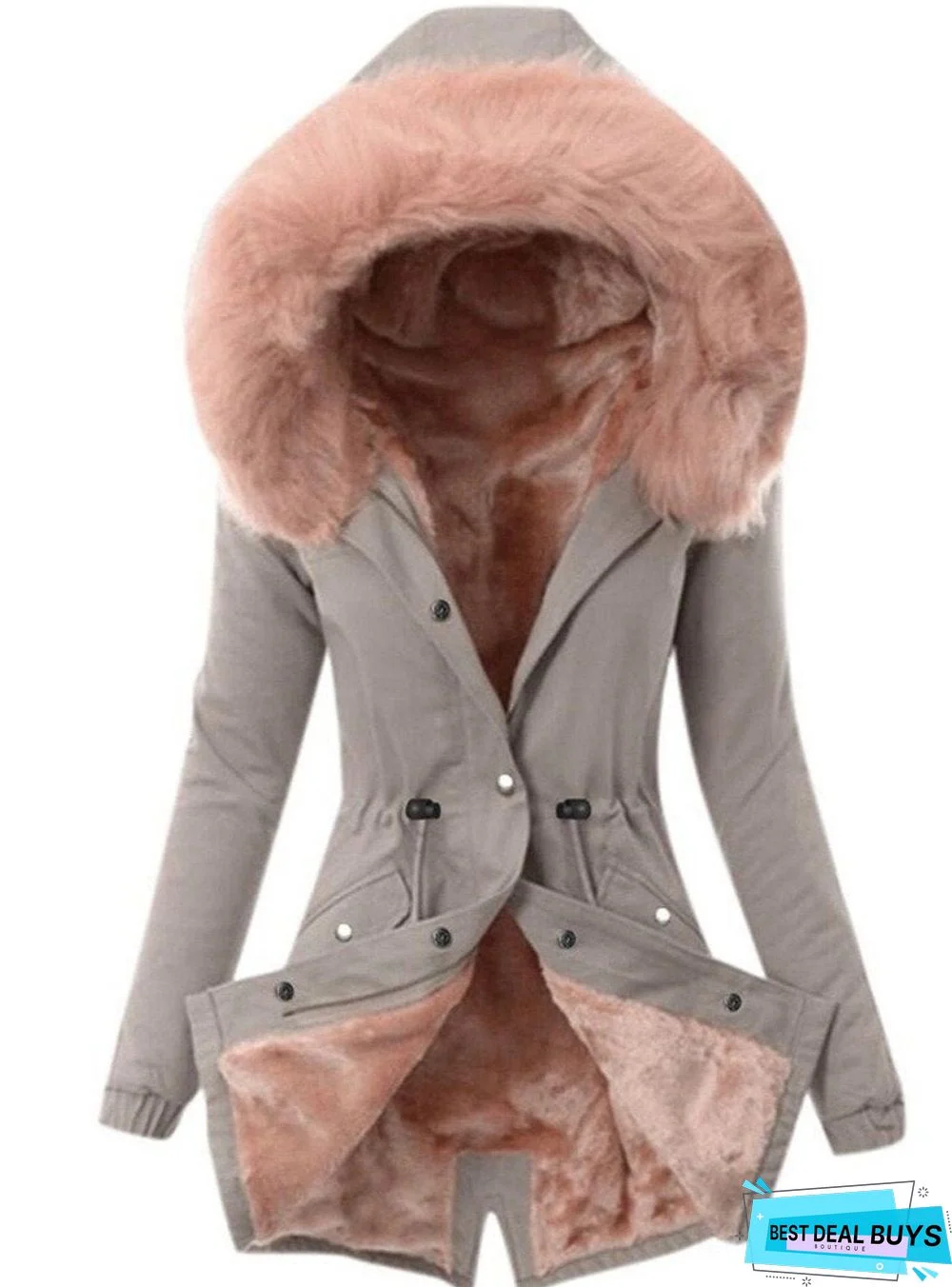 Plush Collar Cotton Coat