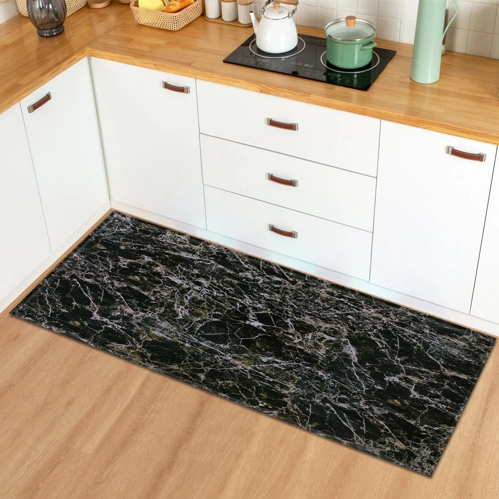 Marble Home Entrance Doormat Kitchen Rug Hallway Bath Anti-Slip Floor Mats Bedroom Bedside Balcony Living Room Decoration Carpet