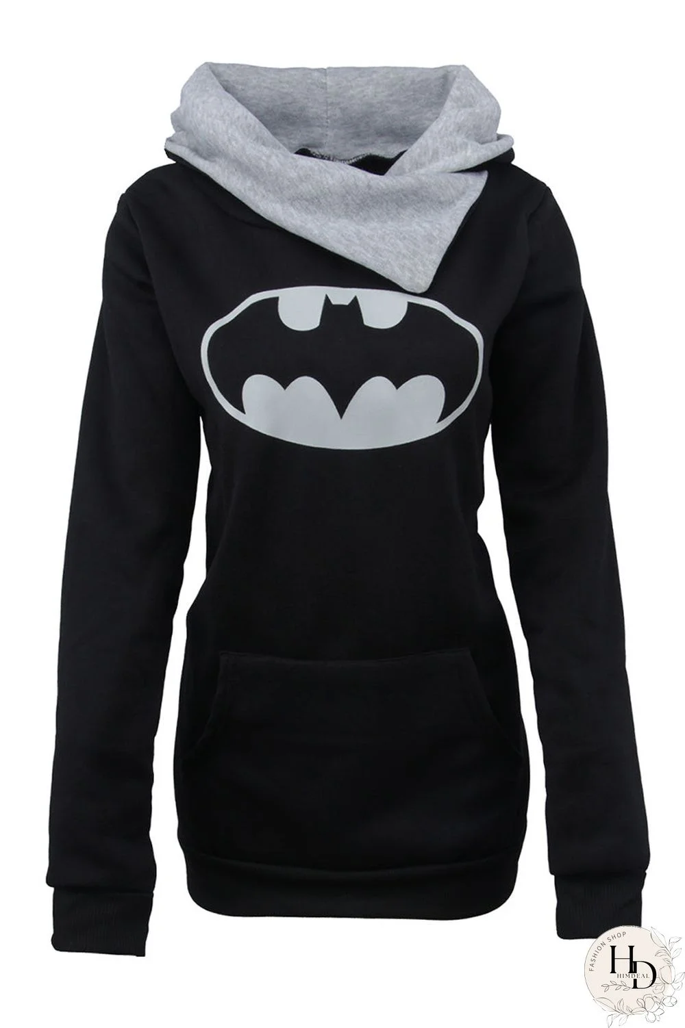 Graphic Print High Neck Pullover Sweatshirt