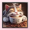 Winter Coffee Cat-11CT Stamped Cross Stitch 50*50cm/19.69*19.69in