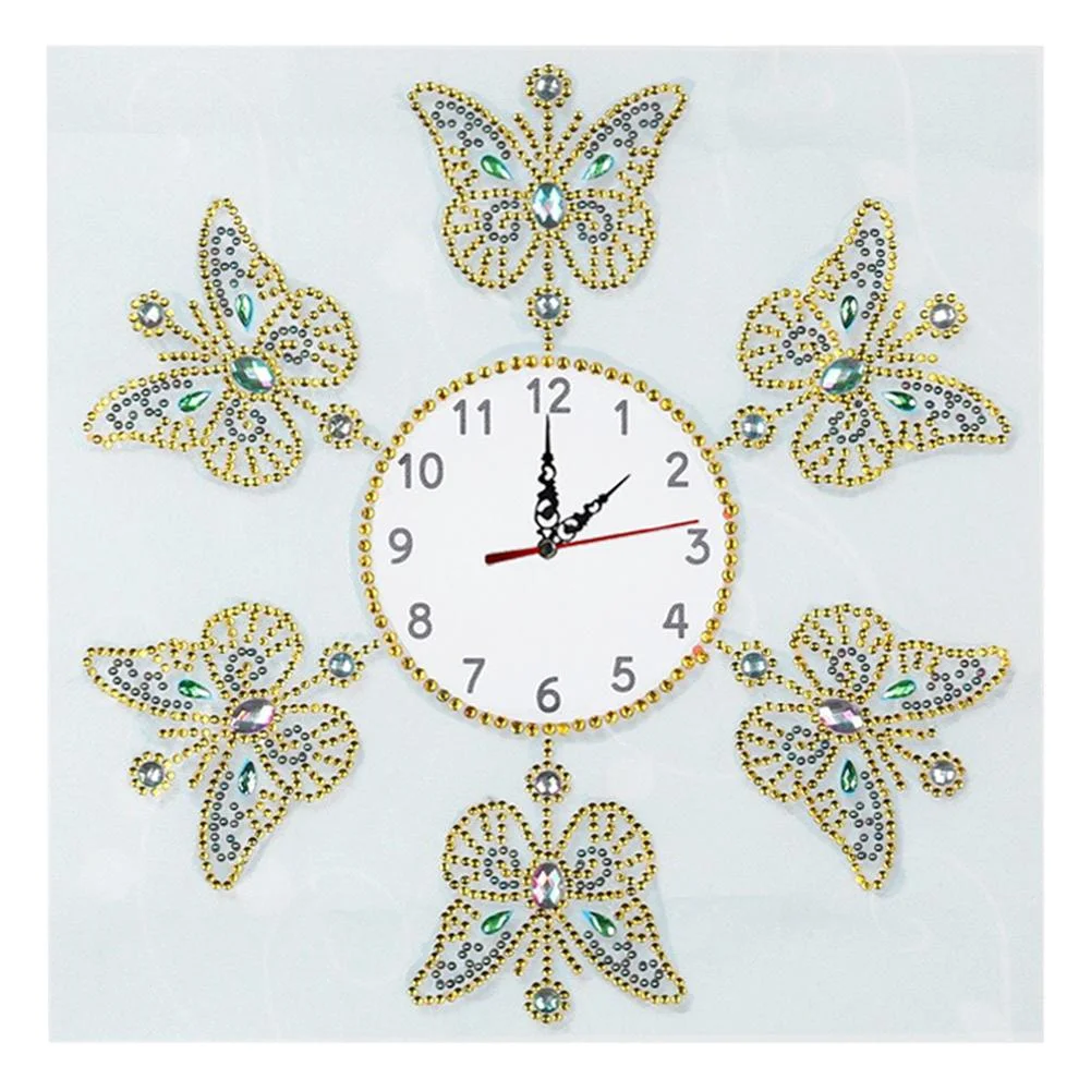 DIY Diamond Painting - Special Shaped - Butterfly Clock(35*35cm)