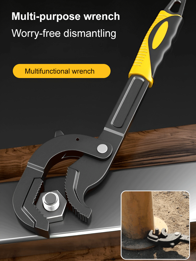 Universal Pointed Tail 3-Sided Self-Locking Ratchet Wrench