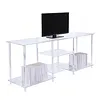 [US Local Warehouse] 55 Inch Acrylic TV Stand for TVs Up To 60 Inch TV Media Console Table with Open Storage Shelves Entertainment Center for Living Room Bedroom Gaming Room
