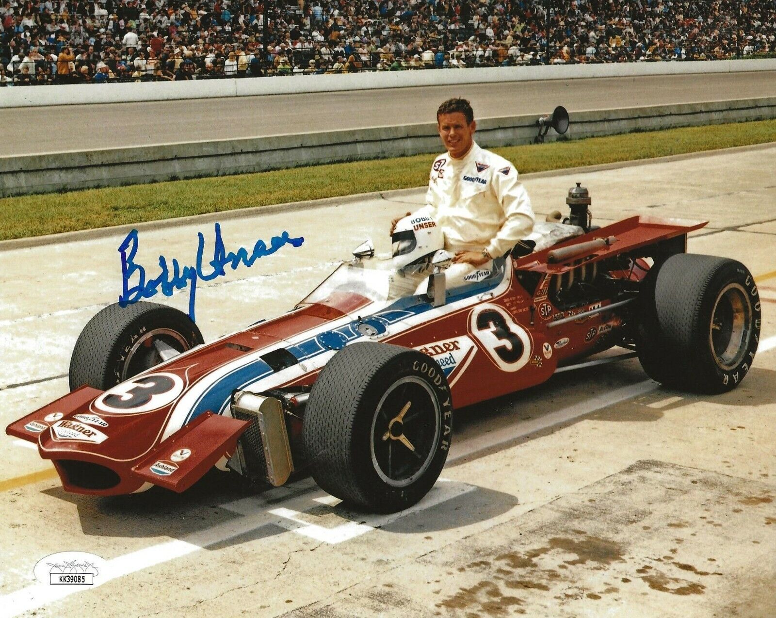 Bobby Unser Indianapolis 500 signed Racing 8x10 Photo Poster painting autographed JSA