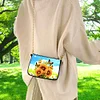 (US Local)Special Shape Sunflower Butterfly 5D DIY Diamond Painting Handbag for Art Craft