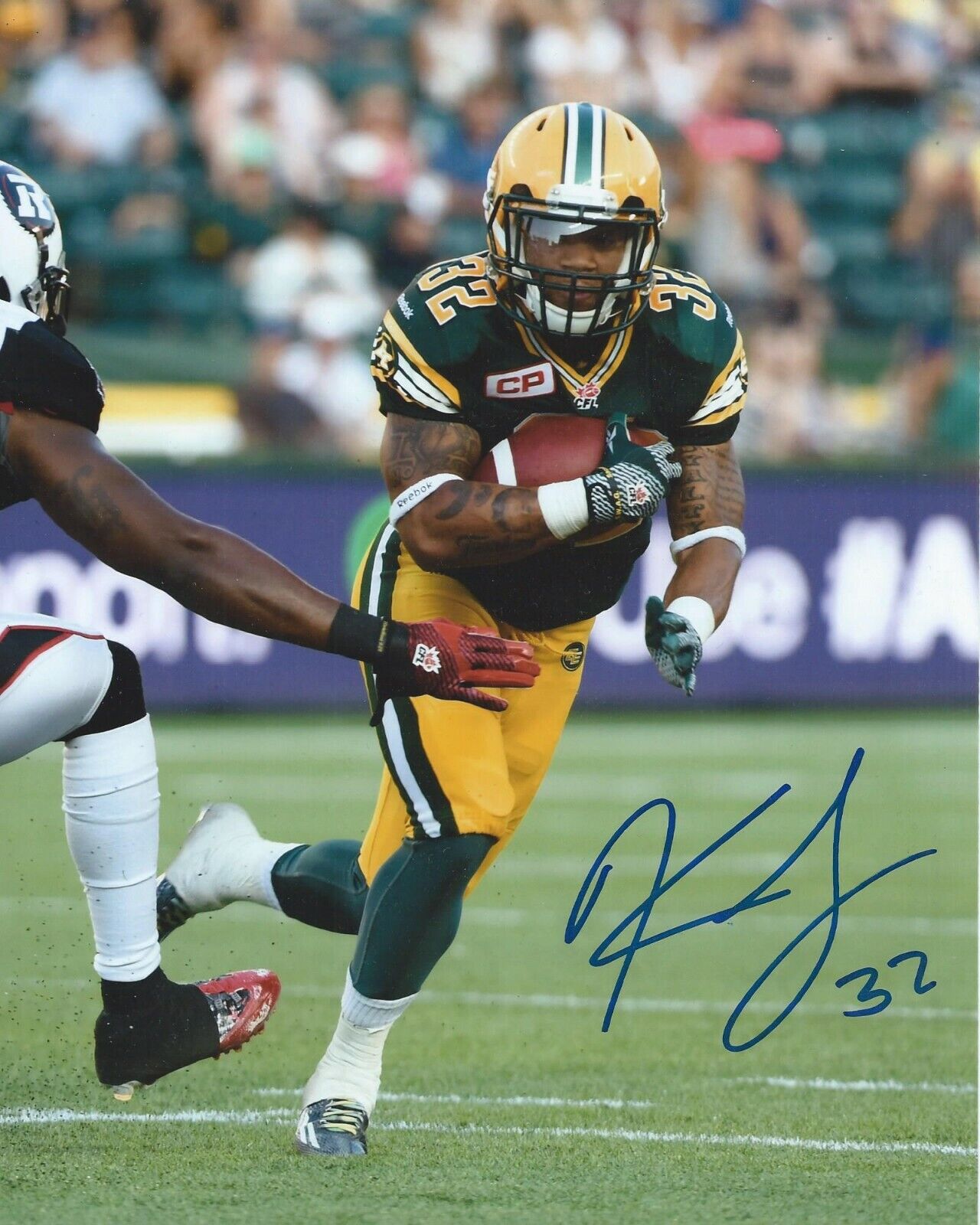 Kendial Lawrence Signed 8x10 Photo Poster painting Edmonton Eskimos Autographed COA