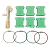Cross Stitch Floss Bobbin Organizer Kit - 100 Bobbins, Jump Rings, Mini Bobbin Winder & Blank Labels tapestrymarket