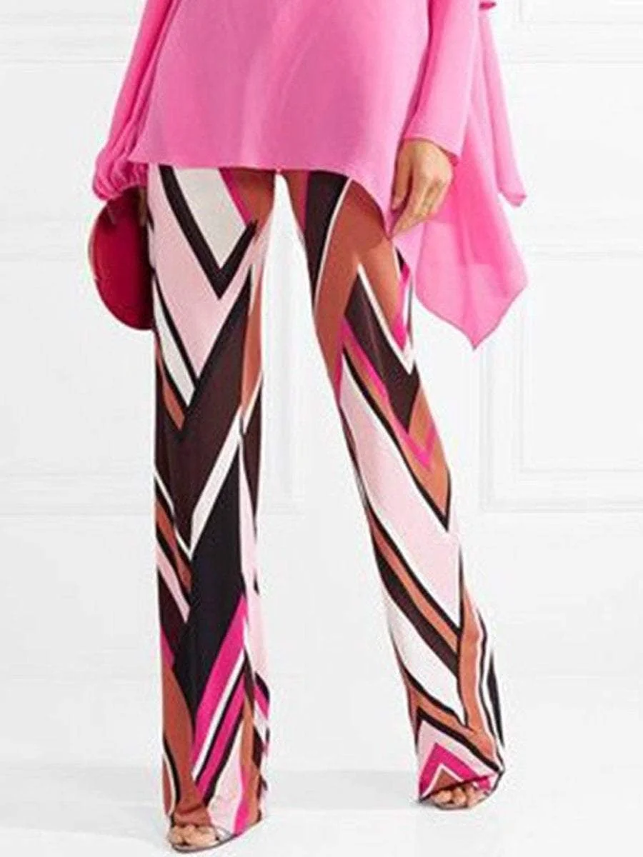 Fatachic Fashion Print Asymmetric Two Piece Set