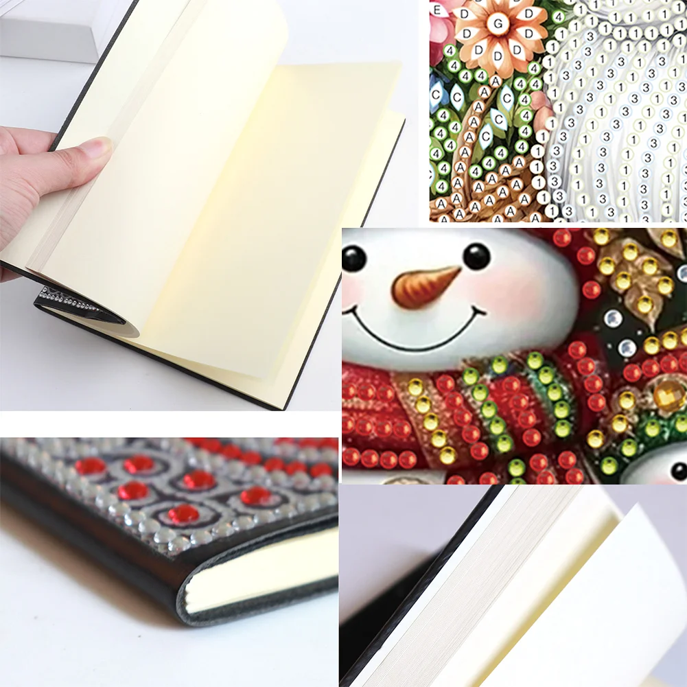 50-Page A5 Snowman Diamond Painting Notebook for Adult Holiday Birthday Gift