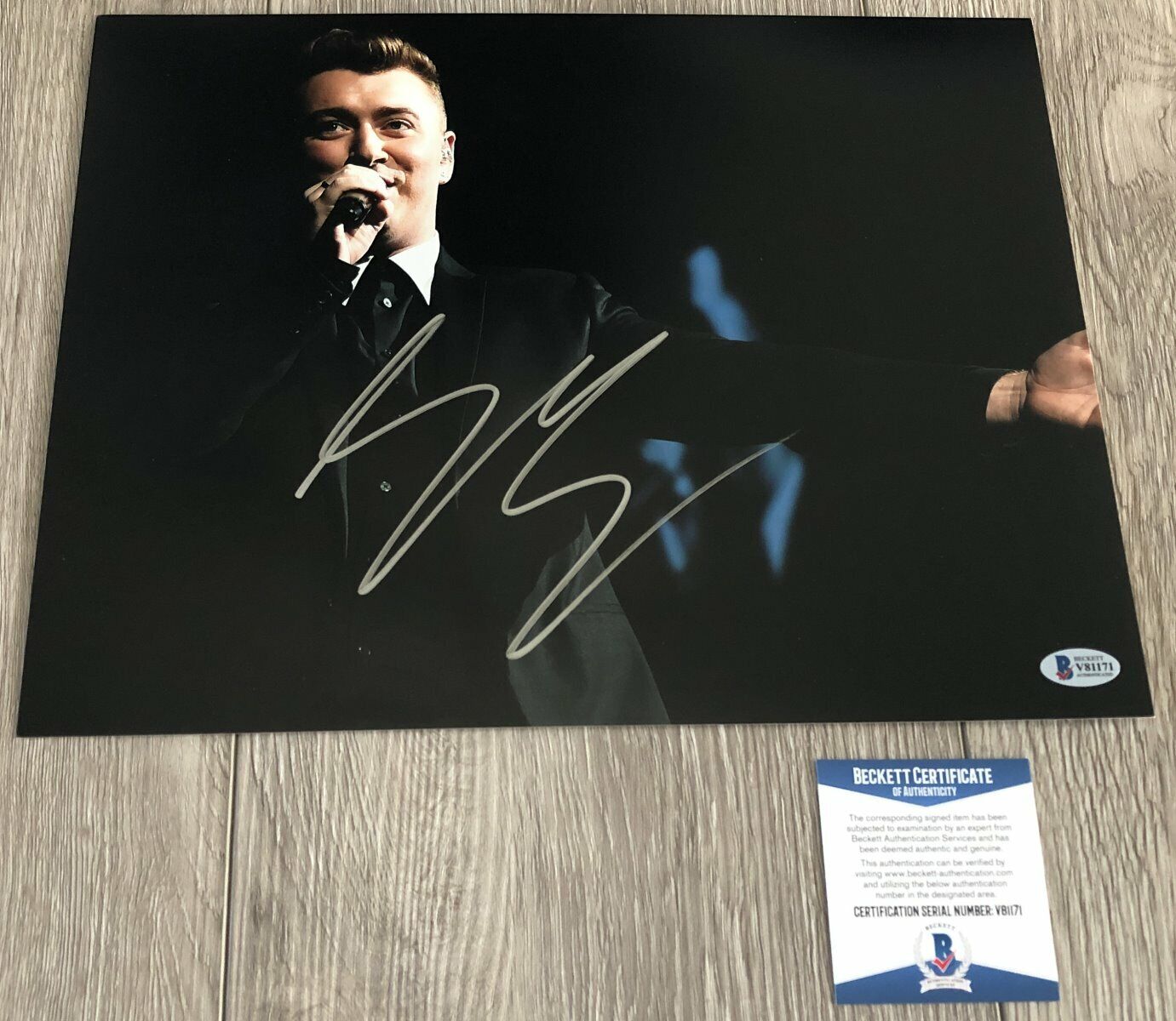 SAM SMITH STAY WITH ME SIGNED AUTOGRAPH 11x14 Photo Poster painting C w/PROOF & BECKETT BAS COA