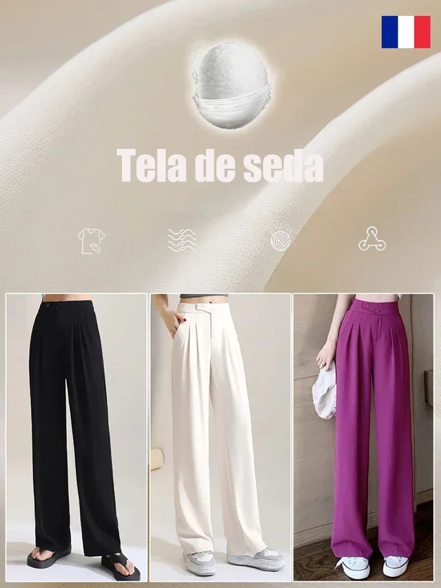 Pantalones modernos y modernos con perneras anchas.