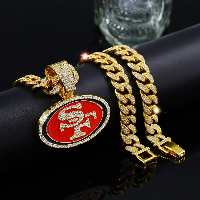 Hip-Hop Letter Zinc Alloy Enamel Inlay Rhinestones Unisex Pendant Necklace