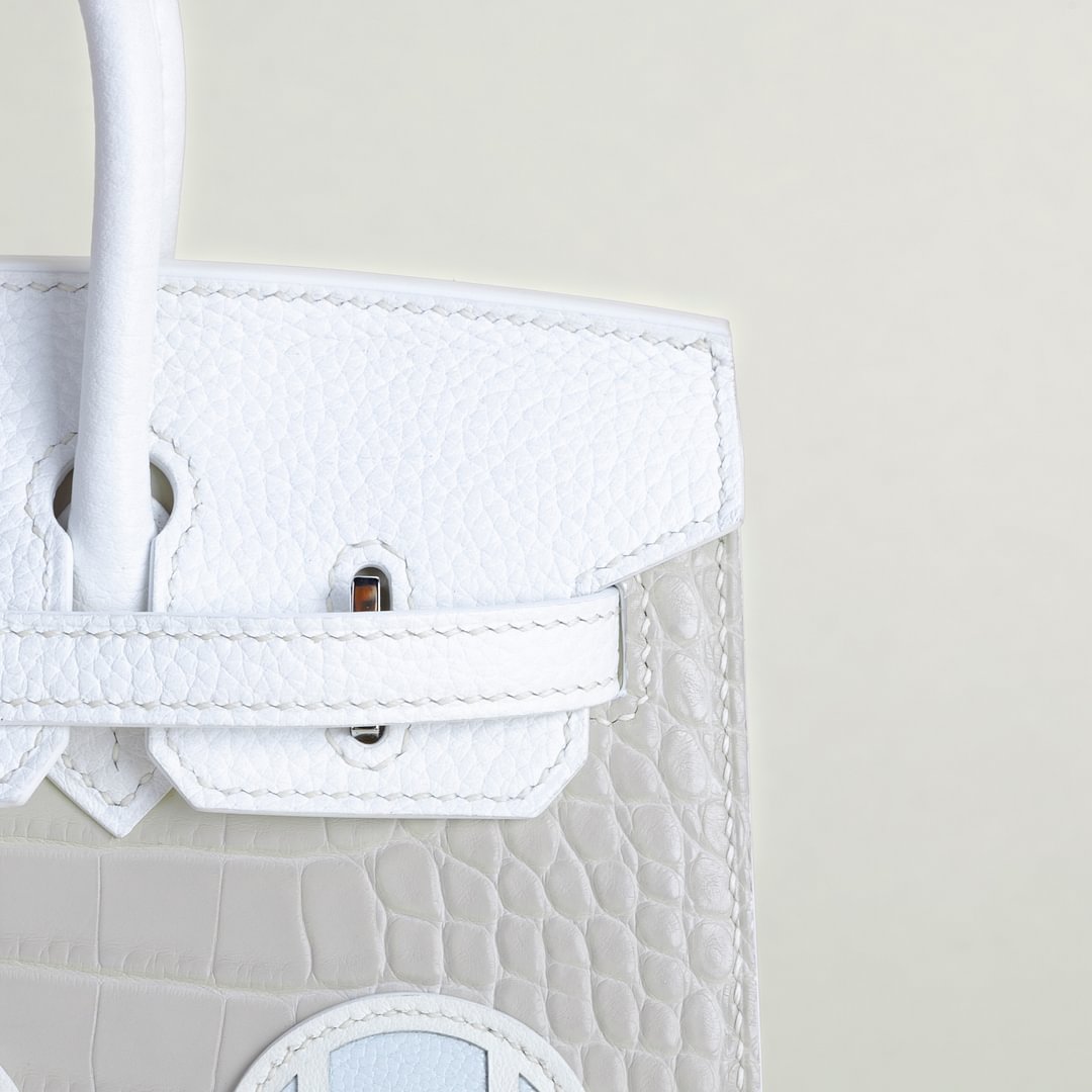 Birkin 20 Faubourg Alligator/Epsom/Sombaero/Madame 01 Blanc PHW