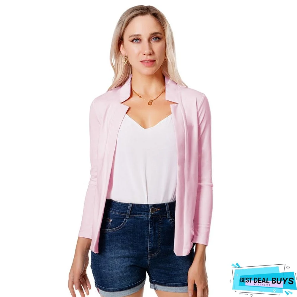 Solid Color Slim Suit All-Around Suit Jacket